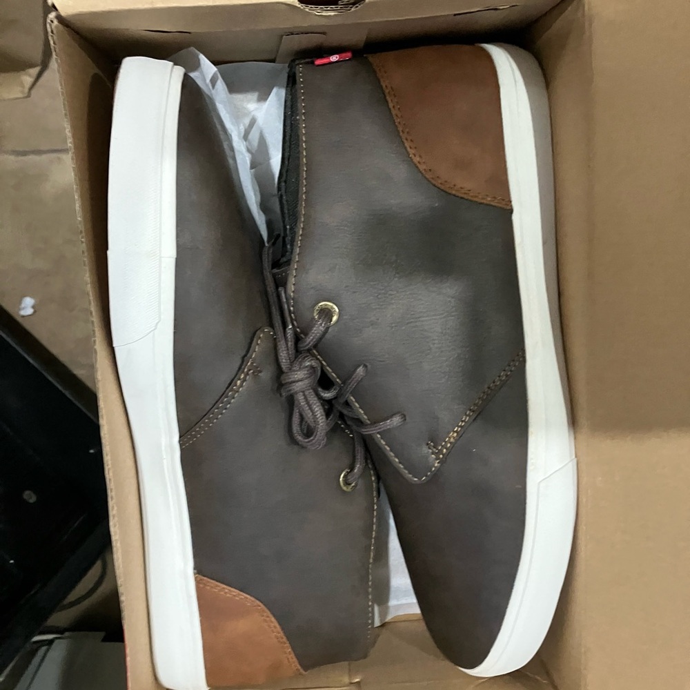 Men's Brown and Tan High-Top Sneakers